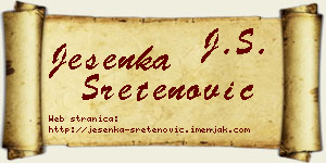 Jesenka Sretenović vizit kartica